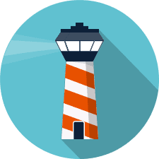 Lighthouse icon representing government business development (BD) strategy session.