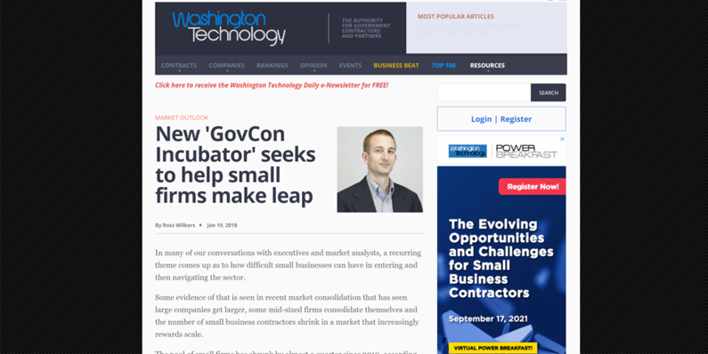 New ‘GovCon Incubator’ seeks to help small firms make leap