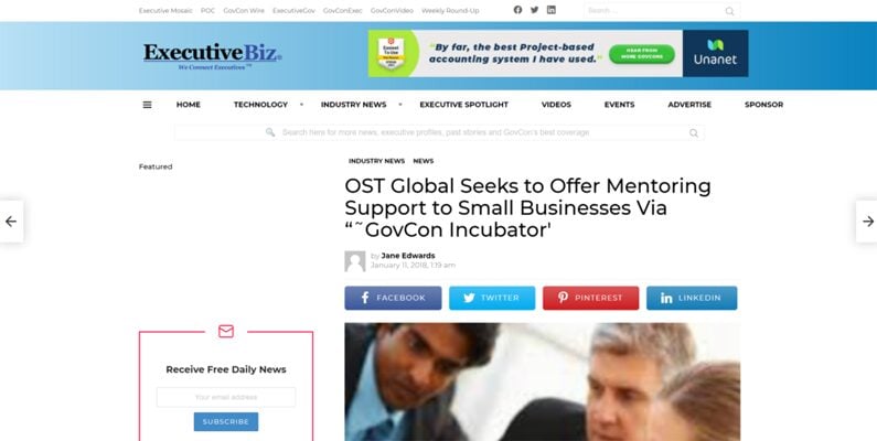 OST Global Seeks to Offer Mentoring Support to Small Businesses Via GovCon Incubator