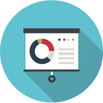 Market share slide icon representing OST’s U.S. Government market analysis and account planning.