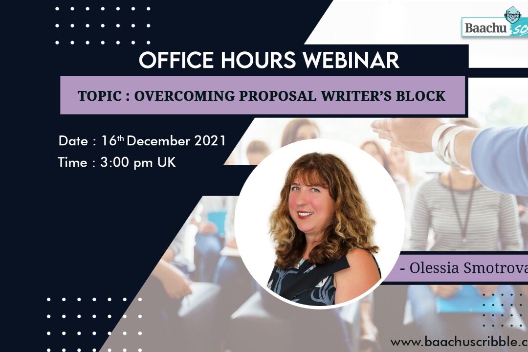 Overcoming Proposal Writer’s Block with Olessia Smotrova an Office Hours Webinar