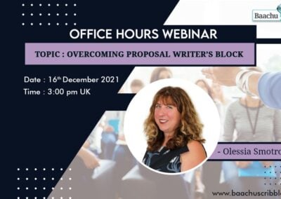 Overcoming Proposal Writer’s Block with Olessia Smotrova an Office Hours Webinar