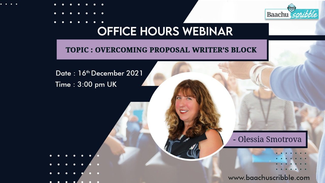 Overcoming Proposal Writer’s Block with Olessia Smotrova an Office Hours Webinar