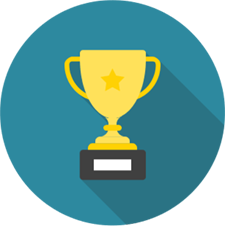 Trophy icon representing OST clients having a higher bid, capture, and win rates for government contracts.