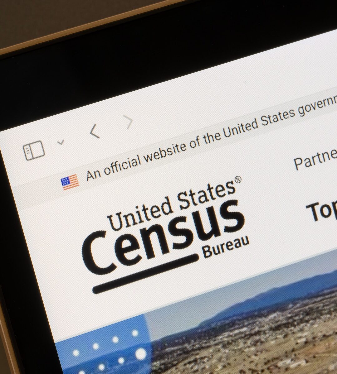US Census Bureau Website Screenshot