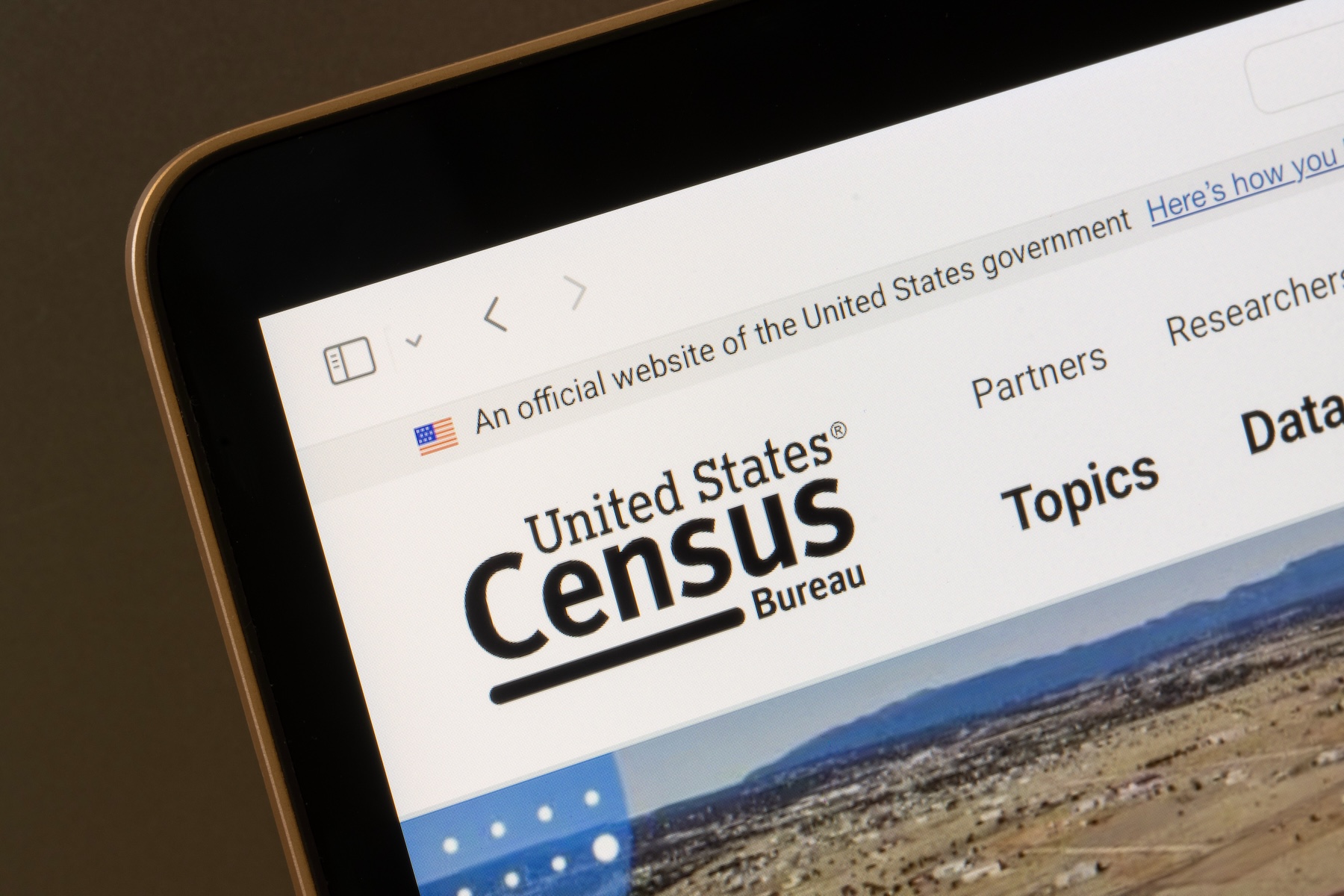 US Census Bureau Website Screenshot